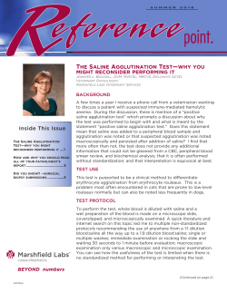 The Saline Agglutination Test