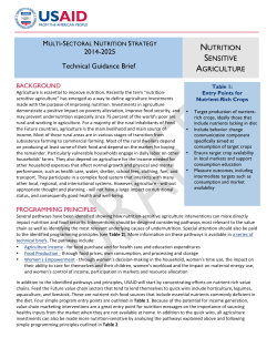 Nutrition Sensitive Agriculture