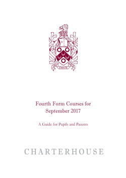 Fourth Form Courses for September 2017