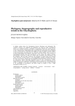 Phylogeny, biogeography and reproductive trends in the Onychophora