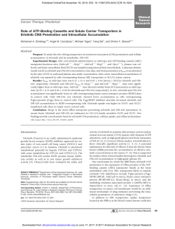 Role of ATP-Binding Cassette and Solute Carrier Transporters in