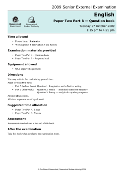 Paper Two Part B &mdash; Question book
