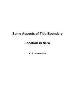 Some Aspects of Title Boundary Location in NSW