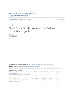 The Effects of Modernization on the Bedouin Populations of Jordan