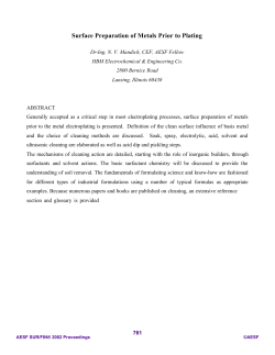 Surface Preparation of Metals Prior to Plating