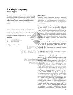 Smoking in pregnancy