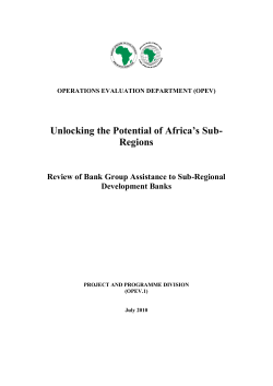 Unlocking the Potential of Africa`s Sub- Regions