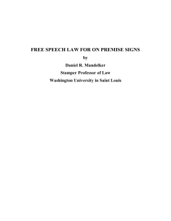free speech law for on premise signs