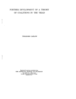 further development of a theory of coalitions in the triad