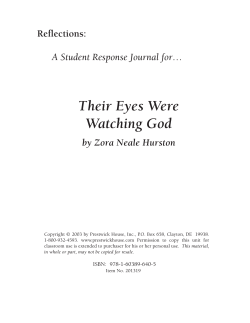 Their Eyes Were Watching God - Response Journal Sample PDF
