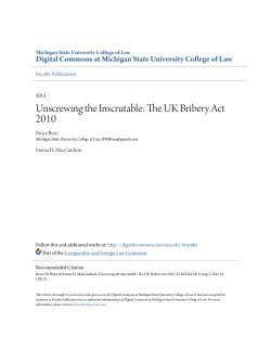 Unscrewing the Inscrutable: The UK Bribery Act 2010