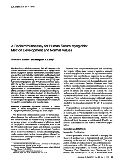 A Radioimmunoassayfor Human Serum Myoglobin: Method