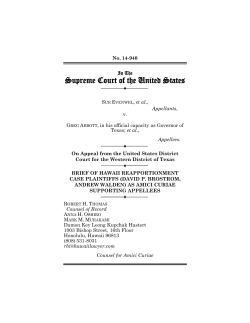 Brief amici curiae of Hawaii Reapportionment Case