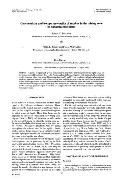 Geochemistry and isotope systematics of sulphur in the mixing zone