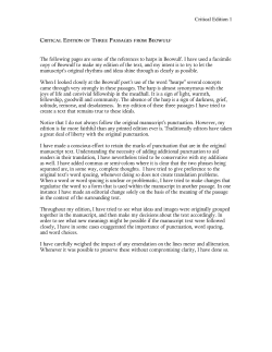 Critical Edition of Three Passages from Beowulf