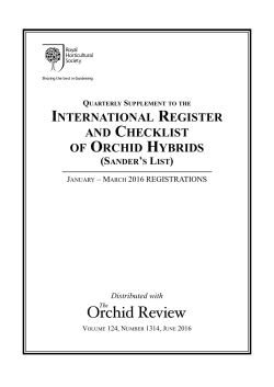 New orchid hybrids January - March 2016 registrations