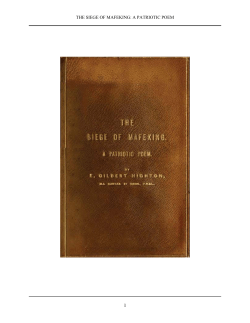 the siege of mafeking: a patriotic poem - The Dump