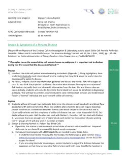 Lesson 1: Symptoms of a Mystery Disease