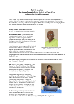 DevInfo in Action Dominican Republic: Using DevInfo in Many Ways