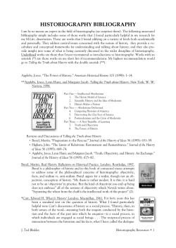 An Annotated Bibliography on Historiography
