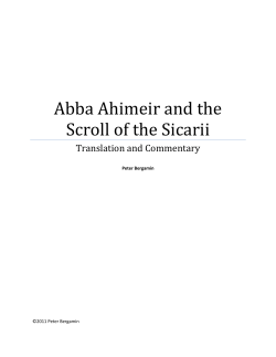 Abba Achimeir and the Scroll of the Sicarii