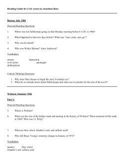 Questions for the Reading of Civil Action by Jonathan Harr