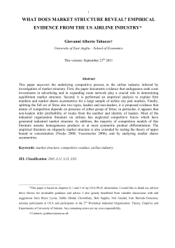 Empirical Evidence from the US Airline Industry