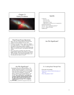 Chapter 21 Galaxy Evolution Agenda Final Exam Essay Questions