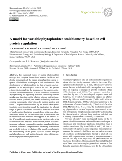 A model for variable phytoplankton stoichiometry based on cell