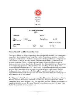 Spanish 101 Syllabus Template - University of Hawaii at Hilo