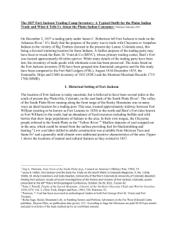 The 1837 Fort Jackson Trading Camp Inventory: A Typical Outfit for