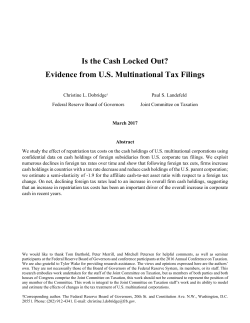 Is the Cash Locked Out? Evidence from U.S. Multinational Tax Filings