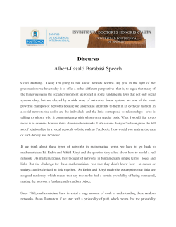 L&aacute;szl&oacute; Barab&aacute;si speech