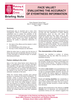 Face value? Evaluating the accuracy of eyewitness information