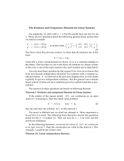 The Existence and Uniqueness Theorem for Linear Systems