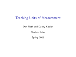 Teaching Units of Measurement