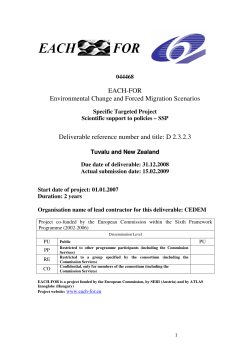 EACH-FOR Environmental Change and Forced