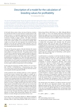 Description of a model for the calculation of breeding