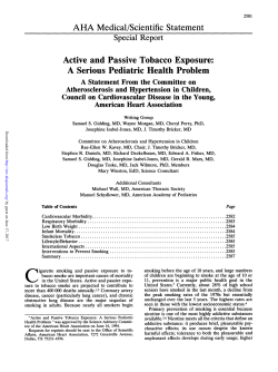 AHA Medical/Scientific Statement Active and Passive Tobacco