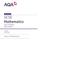 GCSE Mathematics Mark scheme Unit 02 - Number and