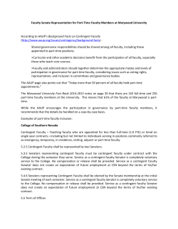 Faculty Senate Representation for Part
