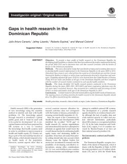 Gaps in health research in the Dominican Republic