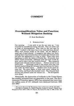 Oversimplification: Value and Function: Wetland Migration Banking