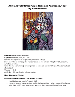 Purple Robe and Anemones, 1937 By Henri Matisse