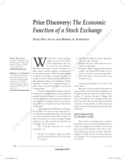 Price Discovery: The Economic Function of a Stock Exchange