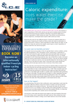 Caloric expenditure: does water exercise make the grade?