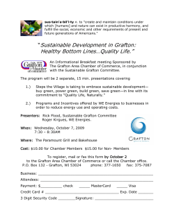 Sustainable Development in Grafton: Healthy Bottom Lines&hellip;Quality