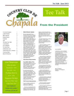 Jun 2013 - Country Club de Chapala