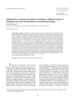 Distributions of Testate Amoebae and Ciliates in Different Types of