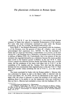 The phoenician civilization in Roman Spain
